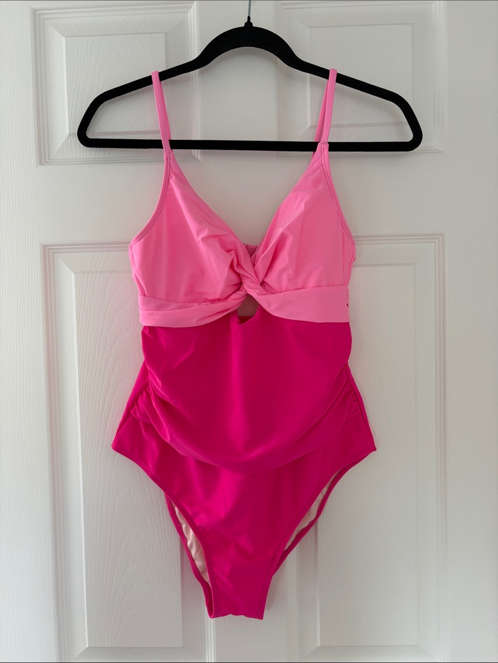 Target Hot Pink and Light Pink Twist Front One-Piece Swimsuit